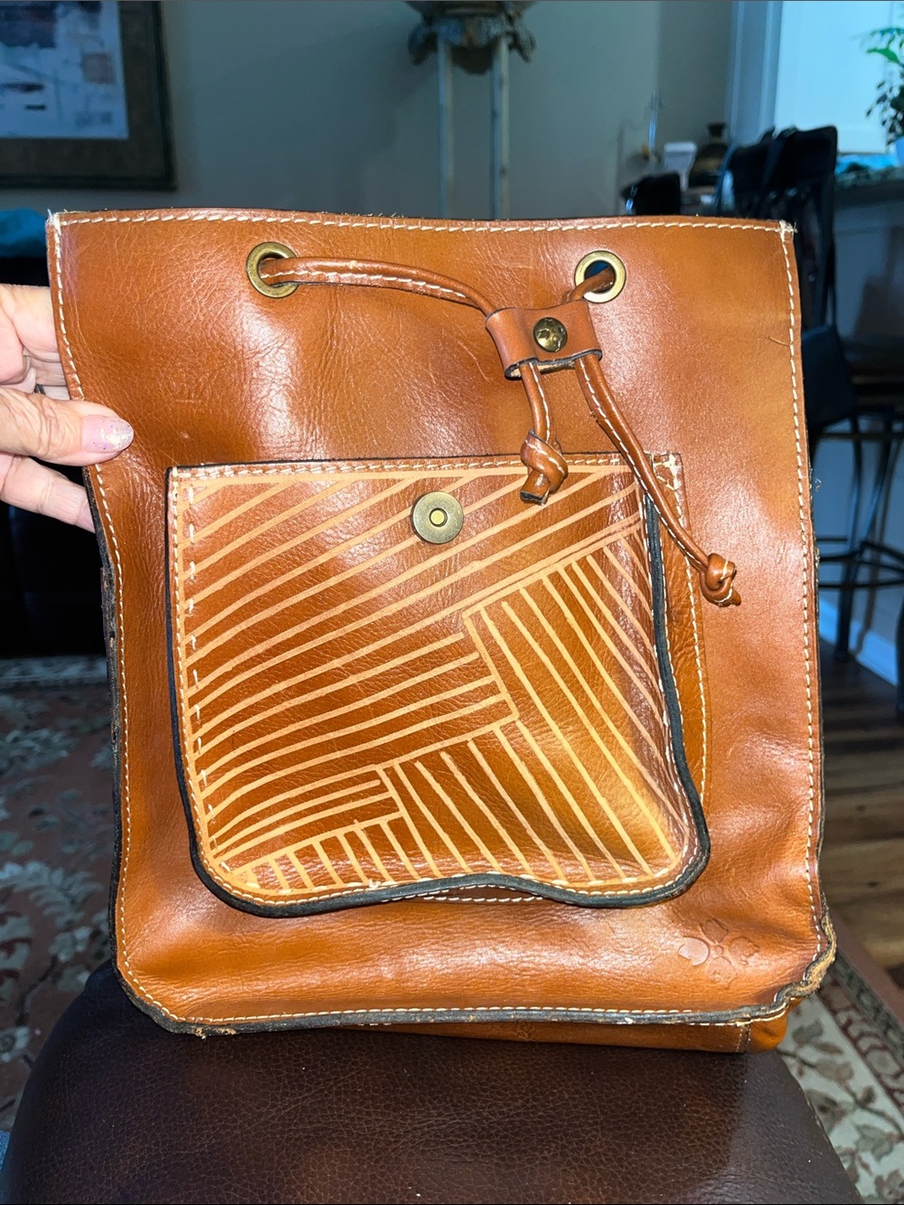 EUC Patricia Nash Tooled Embossed Leather Backpack - Picture 3 of 5